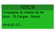 NStCM Compagnie du chemin de fer Nyon – St-Cergue – Morez