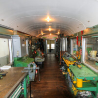 © Roman Müller
Das innere des historischen Hilfswagens der BLS. 100 Jahre BLS