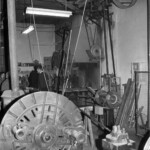 Lathe and the whole ceiling full of transmission belts Lathe and the whole ceiling full of transmission belts