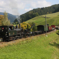 © Peter Hürzeler
Der mit der E 3/3 10 geführte Dienstzug vom Nachmittag. E 3/3 10
