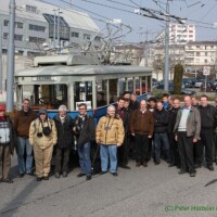 © Peter Hürzeler
Die illustre Gesellschaft der SGEG vor dem Trollebus TL 2 Gesellschaft der SGEG