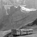 La composition Rowan devant l'impressionnante toile de fond de la face nord de l'Eiger 11.09.1982 Photo : Edi Meier